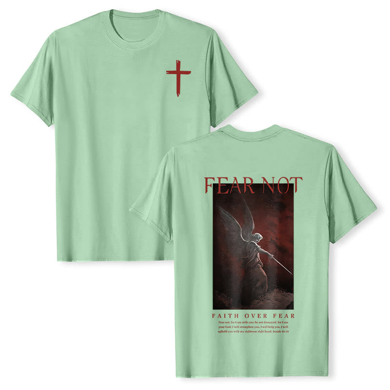 Christianartworkshop "FEAR NOT" Short Sleeve T-shirt - Light Green - 2XL - image 22