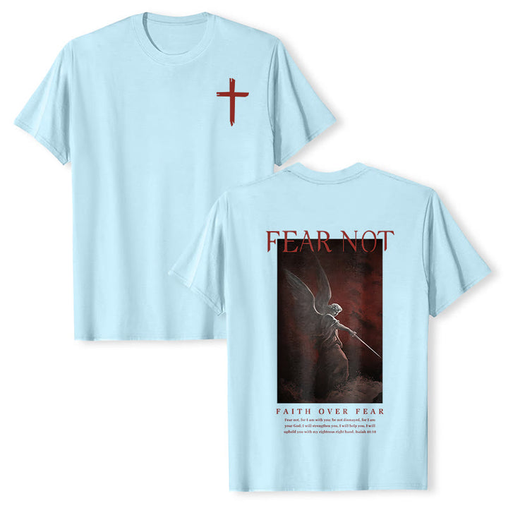 Christianartworkshop "FEAR NOT" Short Sleeve T-shirt - Blue - 2XL - image 19
