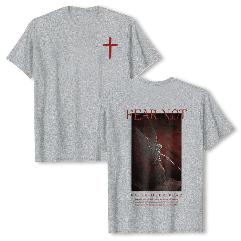 Christianartworkshop "FEAR NOT" Short Sleeve T-shirt - Grey - 2XL - image 7