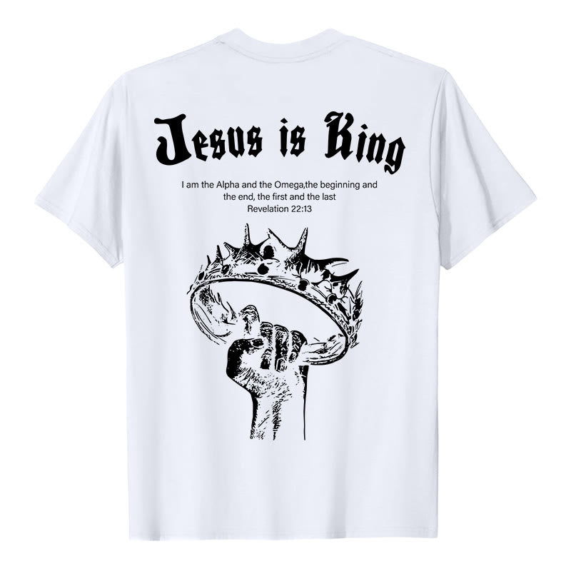 Christianartworkshop Jesus is King T-shirt - White - 2XL - image 0