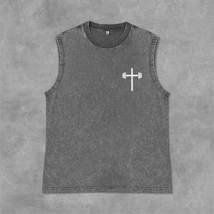 Christianartworkshop Jesus Is King Angel Wings Washed Tank Top - image 13