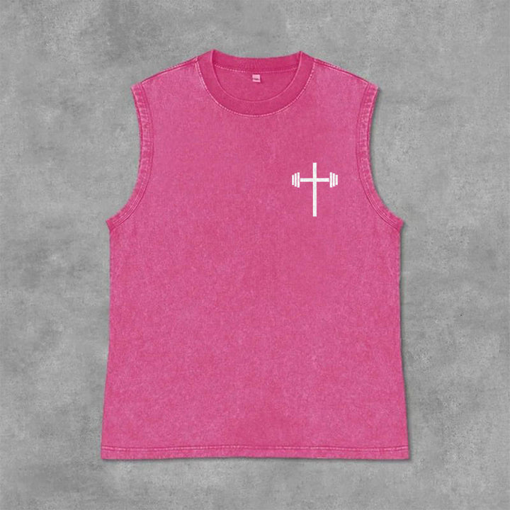 Christianartworkshop Jesus Is King Angel Wings Washed Tank Top - image 27