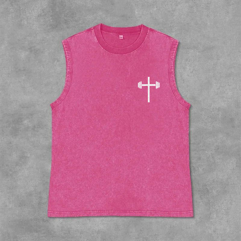 Christianartworkshop Jesus Is King Angel Wings Washed Tank Top - image 28