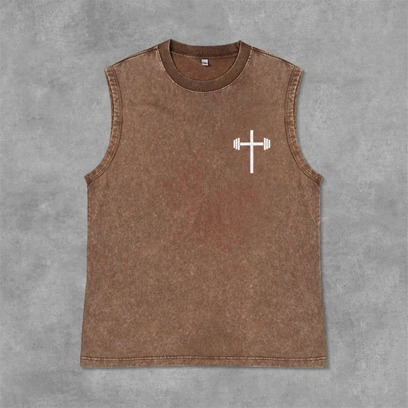 Christianartworkshop Jesus Is King Angel Wings Washed Tank Top - image 34