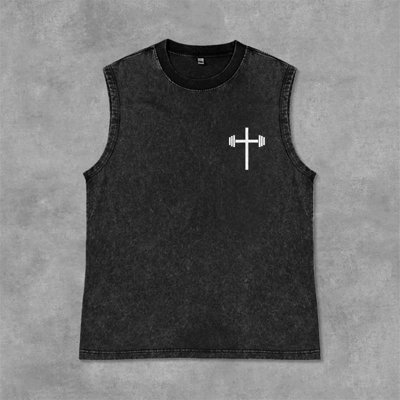 Christianartworkshop Jesus Is King Angel Wings Washed Tank Top - image 6