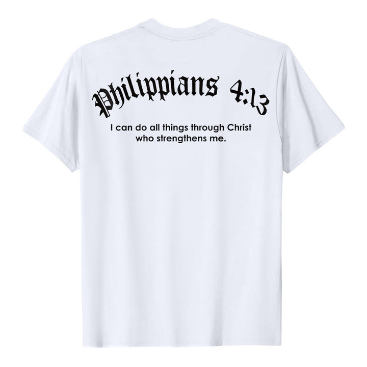 Christianartworkshop Philippians 4:13 "I Can Do All Things" Strength T-Shirt - image 9