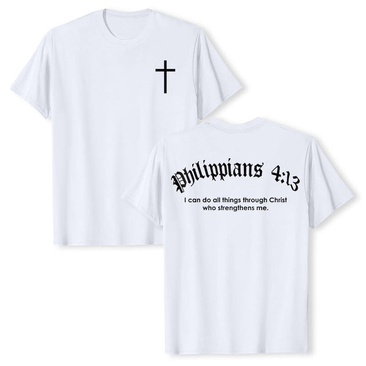Christianartworkshop Philippians 4:13 "I Can Do All Things" Strength T-Shirt - White - 2XL - image 8