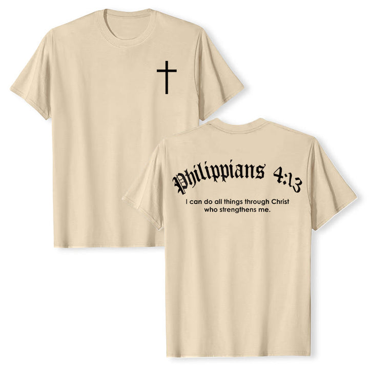 Christianartworkshop Philippians 4:13 "I Can Do All Things" Strength T-Shirt - Apricot - 2XL - image 17