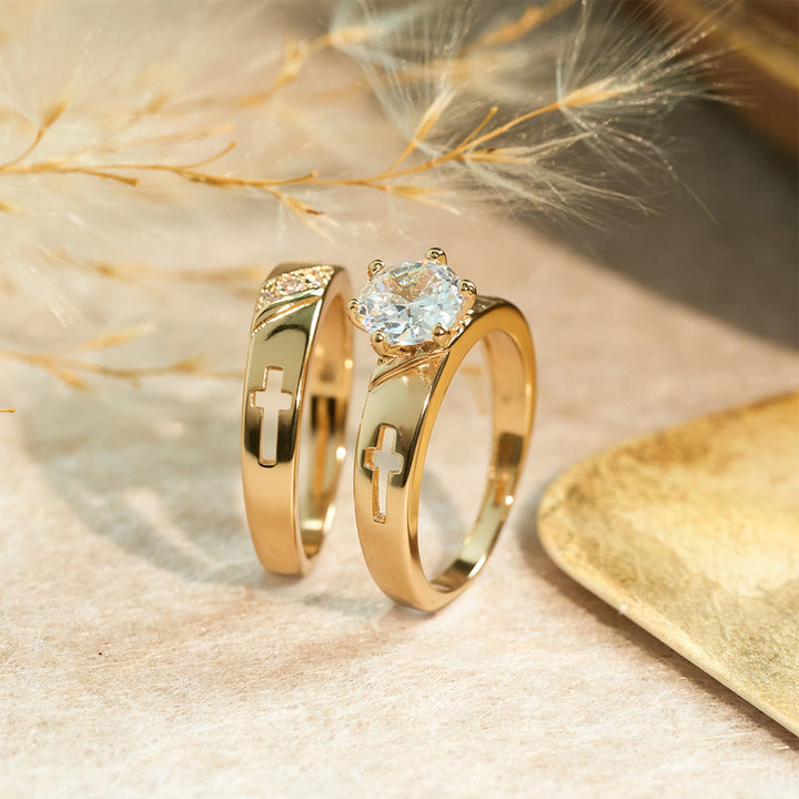 FREE Today: Stackable Cross Band Ring Set: Timeless Symbol of Faith & Eternal Light - US 10 - image 0