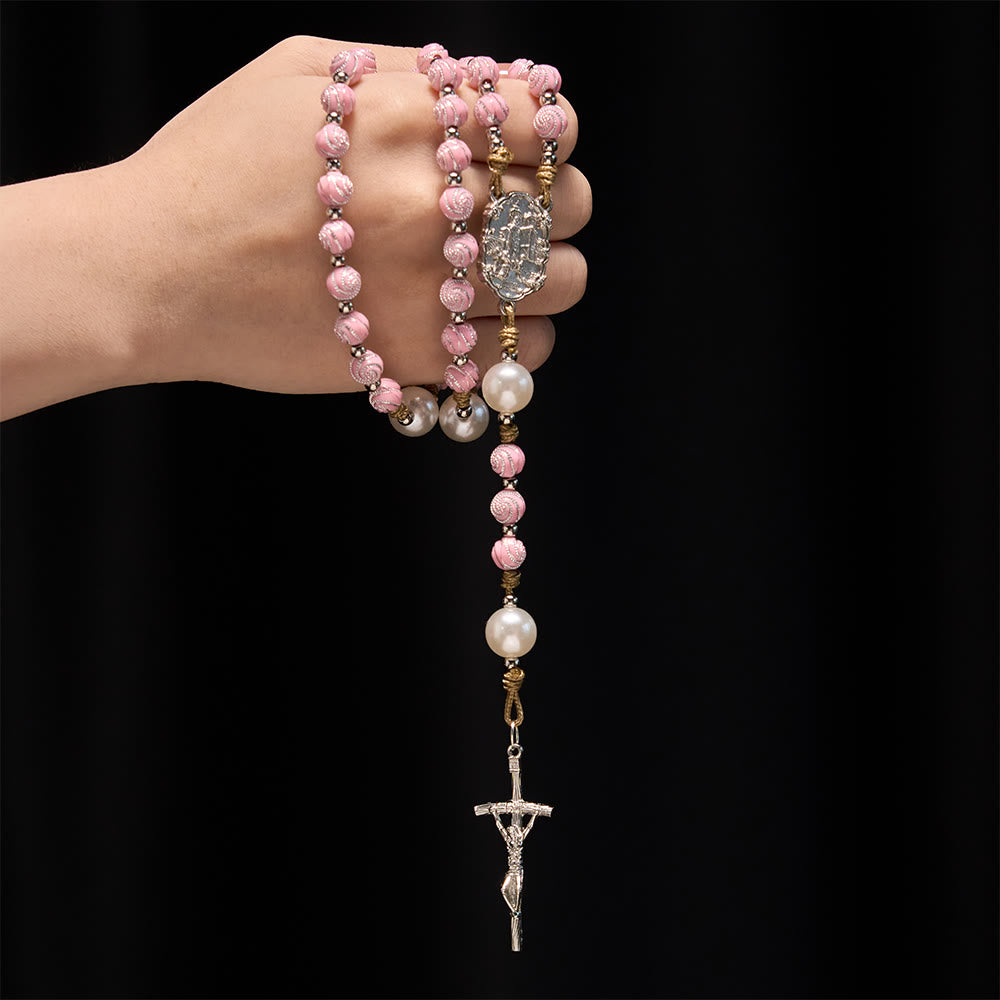 Christianartworkshop Grace-Filled Rose-Petal Beaded Rosary: A Sacred Symbol for Prayer & Reflection - image 1