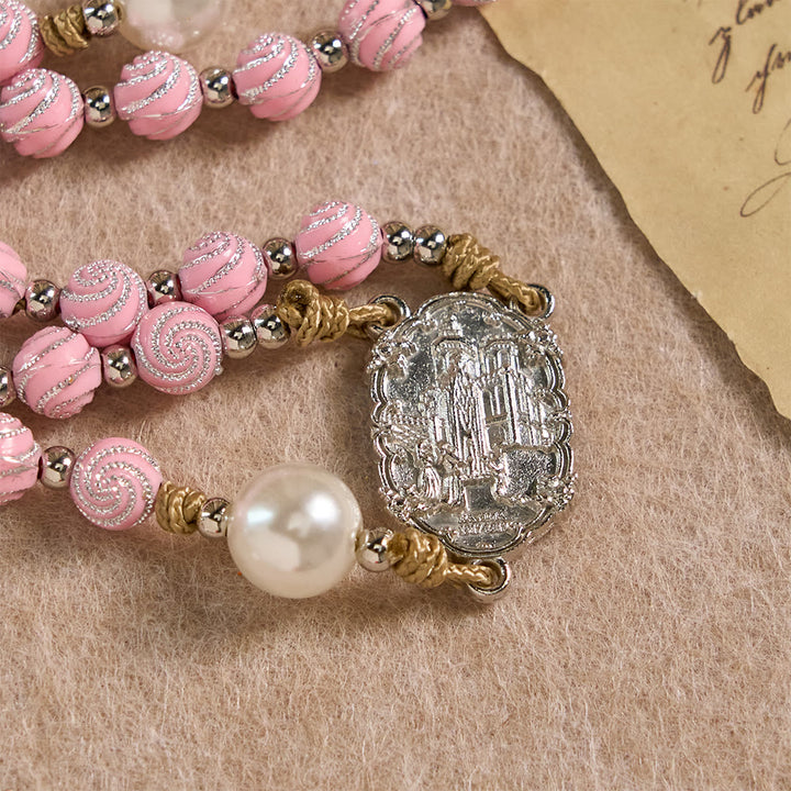 Christianartworkshop Grace-Filled Rose-Petal Beaded Rosary: A Sacred Symbol for Prayer & Reflection - image 6
