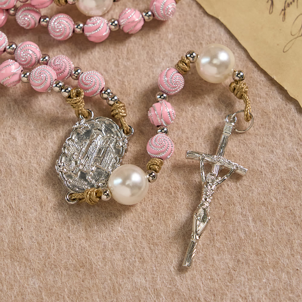 Christianartworkshop Grace-Filled Rose-Petal Beaded Rosary: A Sacred Symbol for Prayer & Reflection - image 7