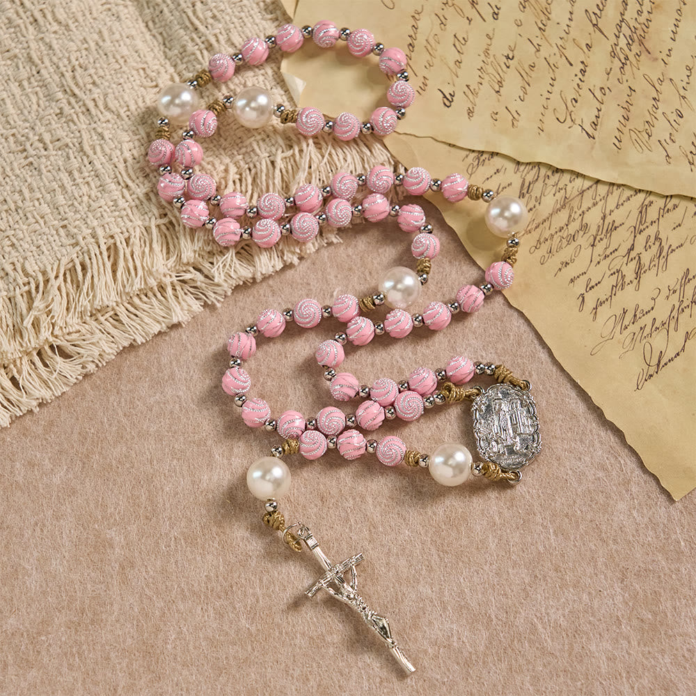 Christianartworkshop Grace-Filled Rose-Petal Beaded Rosary: A Sacred Symbol for Prayer & Reflection - image 3