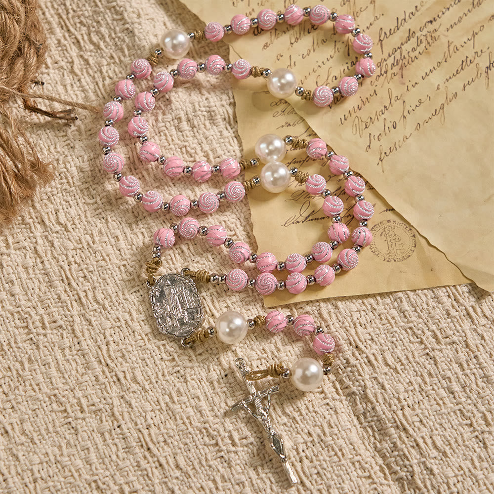 Christianartworkshop Grace-Filled Rose-Petal Beaded Rosary: A Sacred Symbol for Prayer & Reflection - image 4