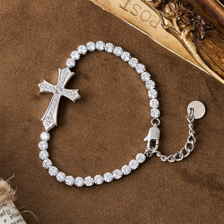 FREE Today: 2-Color Elegant Zircon-Encrusted Cross Bracelet: A Symbol of Divine Grace & Elegance - image 6