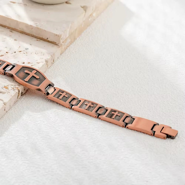 Christianartworkshop Link Chain Cross Engraved Bracelet: A Symbol of Divine Strength & Faith - image 9