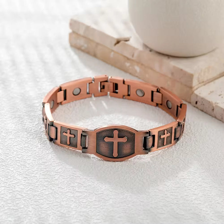 Christianartworkshop Link Chain Cross Engraved Bracelet: A Symbol of Divine Strength & Faith - image 6