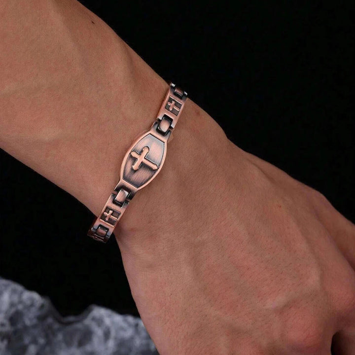 FREE Today: Link Chain Cross Engraved Bracelet: A Symbol of Divine Strength & Faith - image 2