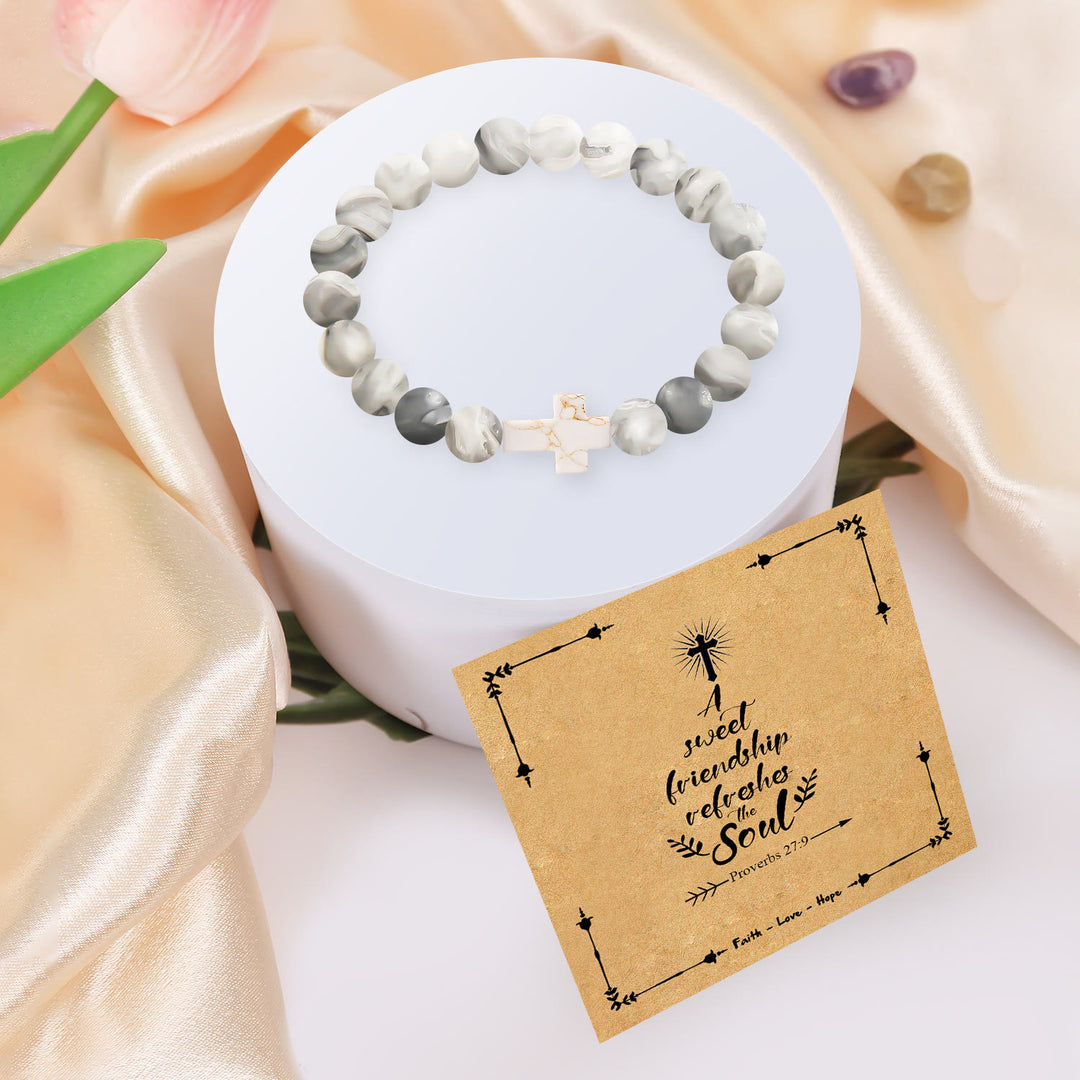 FREE Today: Natural Stone Cross Bracelet with Proverbs 27:9 Card: A Symbol of Divine Friendship & Grace - image 14