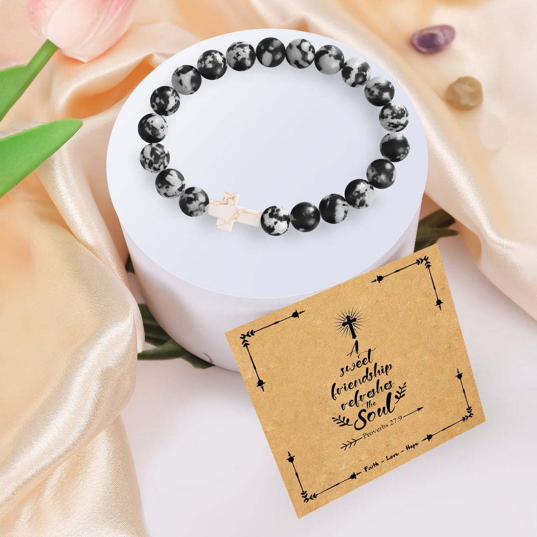 FREE Today: Natural Stone Cross Bracelet with Proverbs 27:9 Card: A Symbol of Divine Friendship & Grace - image 12