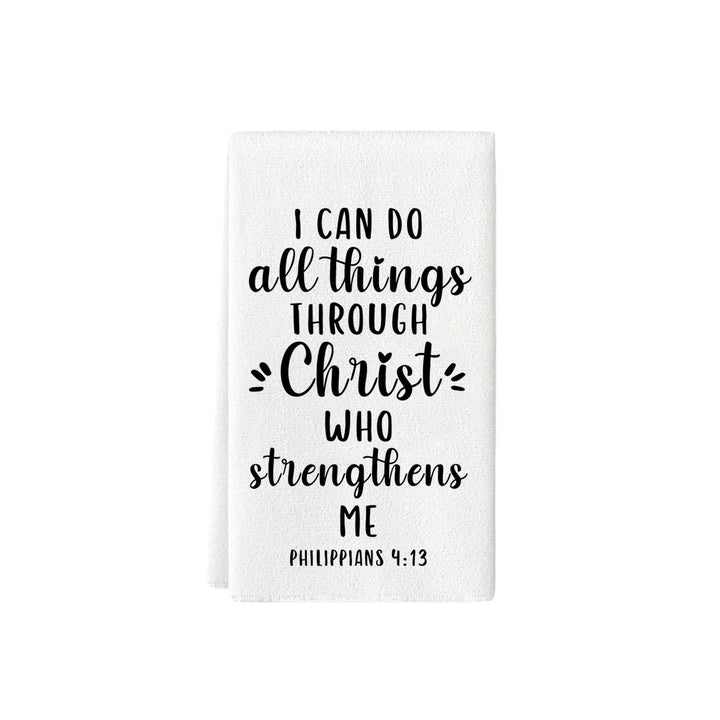 Christianartworkshop Scripture-Printed Kitchen Towel with Philippians 4:13 & Joshua 24:15  - PHILIPPIANS 4:13 - image 5