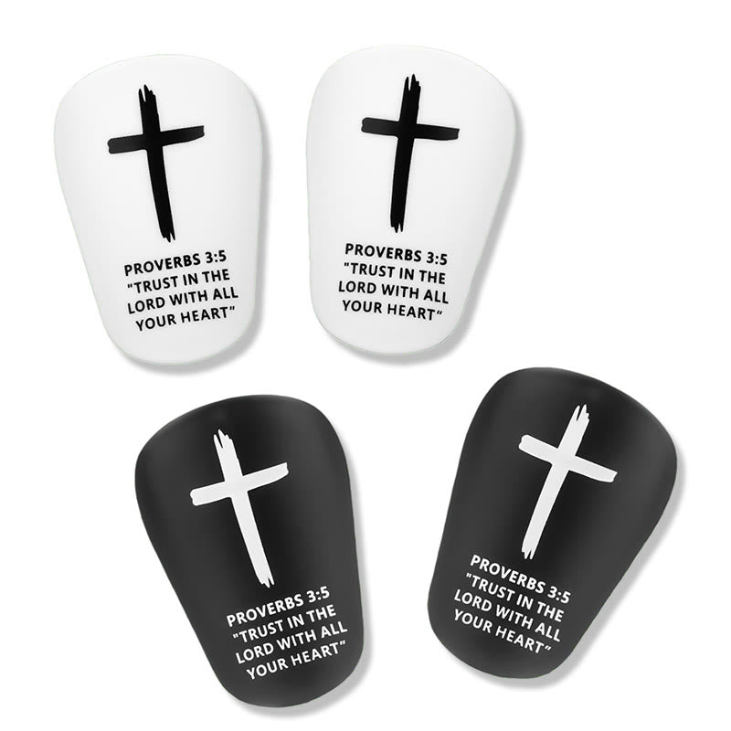 Christianartworkshop Proverbs 3:5 Cross Print Soccer Shin Pads with Fixed Belt: A Symbol of Divine Trust & Athletic Strength - image 5