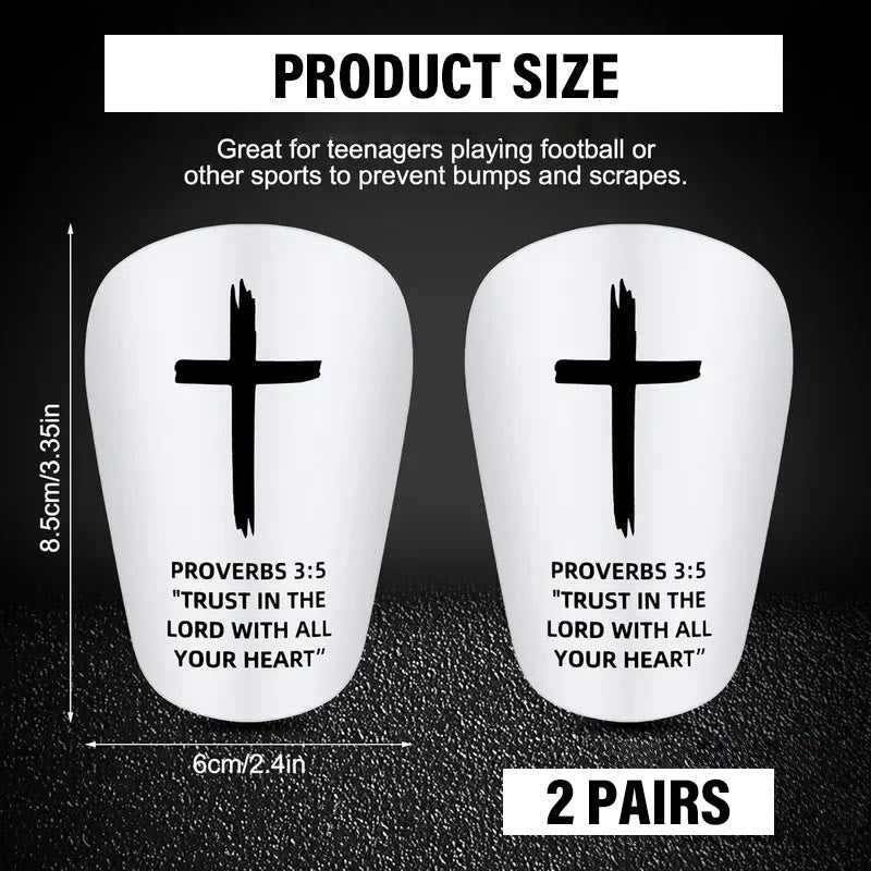 Christianartworkshop Proverbs 3:5 Cross Print Soccer Shin Pads with Fixed Belt: A Symbol of Divine Trust & Athletic Strength - image 2