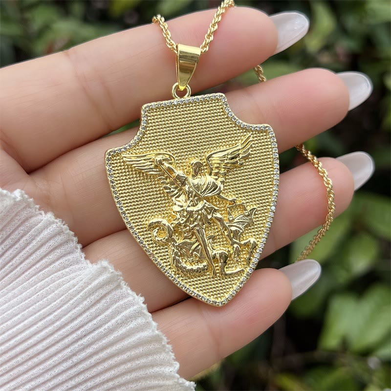 Christianartworkshop St. Michael & St. Christopher Medallion Necklace: A Symbol of Divine Protection & Guidance - A - image 3