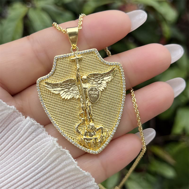 Christianartworkshop St. Michael & St. Christopher Medallion Necklace: A Symbol of Divine Protection & Guidance - C - image 5