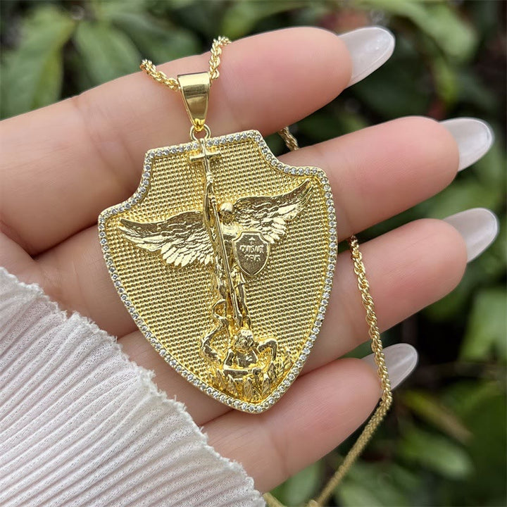 Christianartworkshop St. Michael & St. Christopher Medallion Necklace: A Symbol of Divine Protection & Guidance - C - image 5