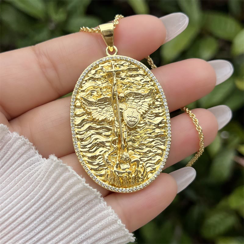 Christianartworkshop St. Michael & St. Christopher Medallion Necklace: A Symbol of Divine Protection & Guidance - G - image 9