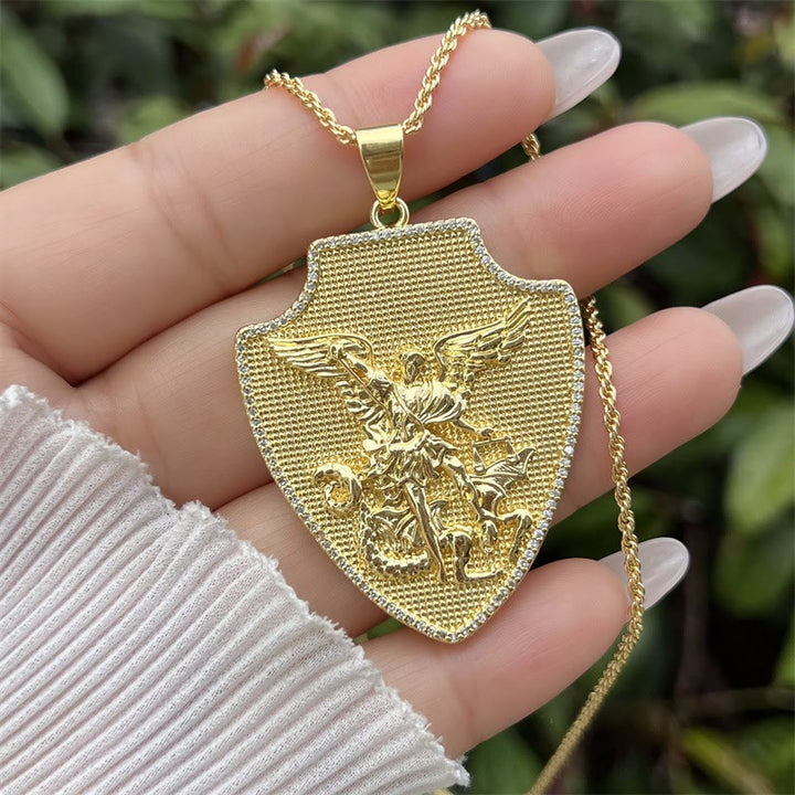 Christianartworkshop St. Michael & St. Christopher Medallion Necklace: A Symbol of Divine Protection & Guidance - B - image 4