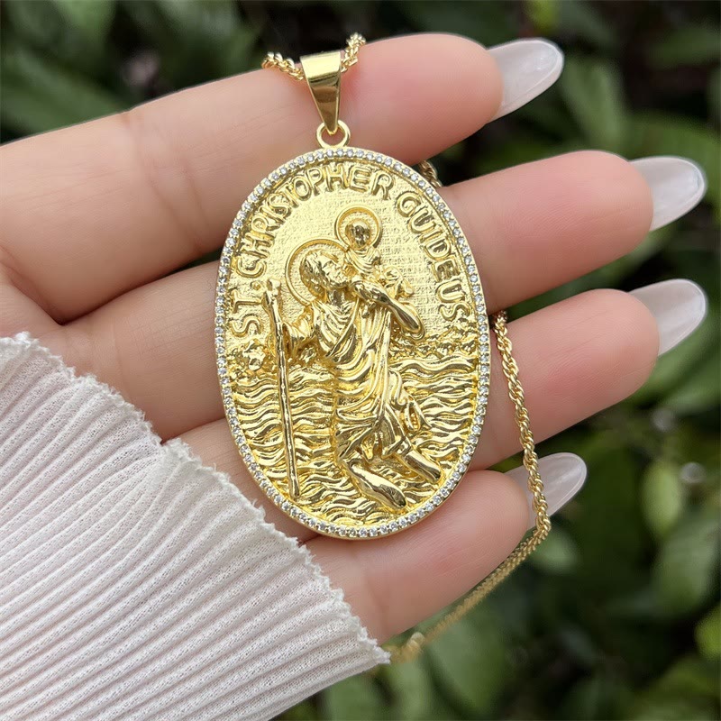 Christianartworkshop St. Michael & St. Christopher Medallion Necklace: A Symbol of Divine Protection & Guidance - E - image 7