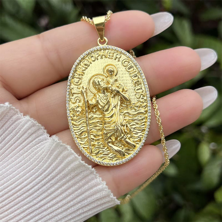 Christianartworkshop St. Michael & St. Christopher Medallion Necklace: A Symbol of Divine Protection & Guidance - E - image 7