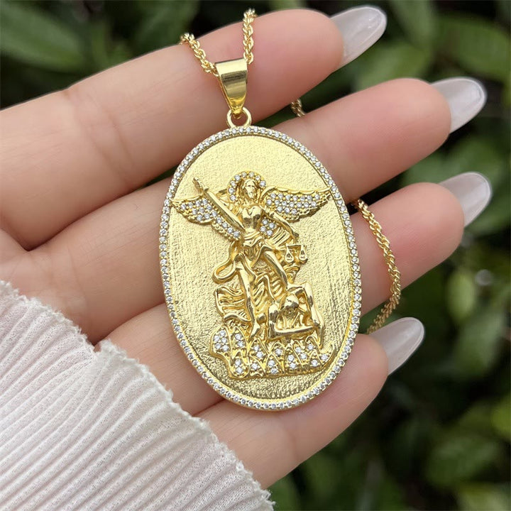 Christianartworkshop St. Michael & St. Christopher Medallion Necklace: A Symbol of Divine Protection & Guidance - F - image 8