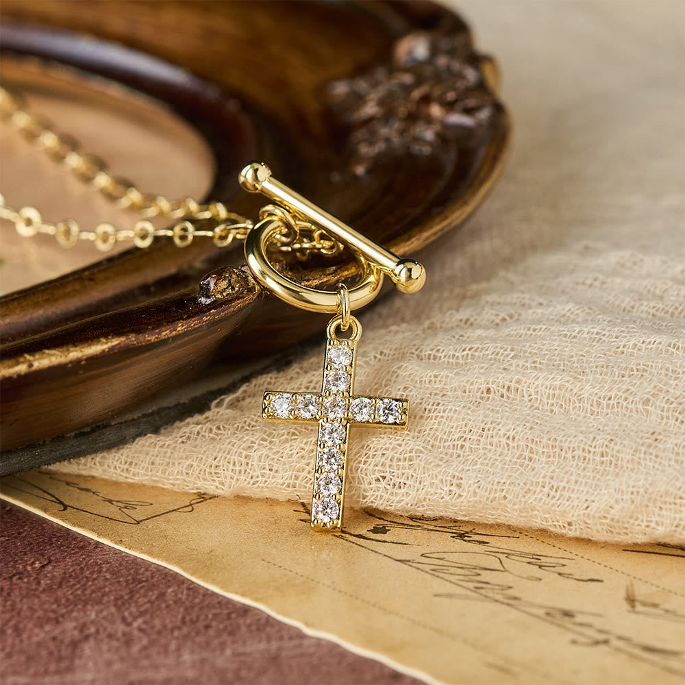 Christianartworkshop Pavé Zircon Toggle Cross Necklace: A Symbol of Sacred Faith & Effortless Grace - image 4