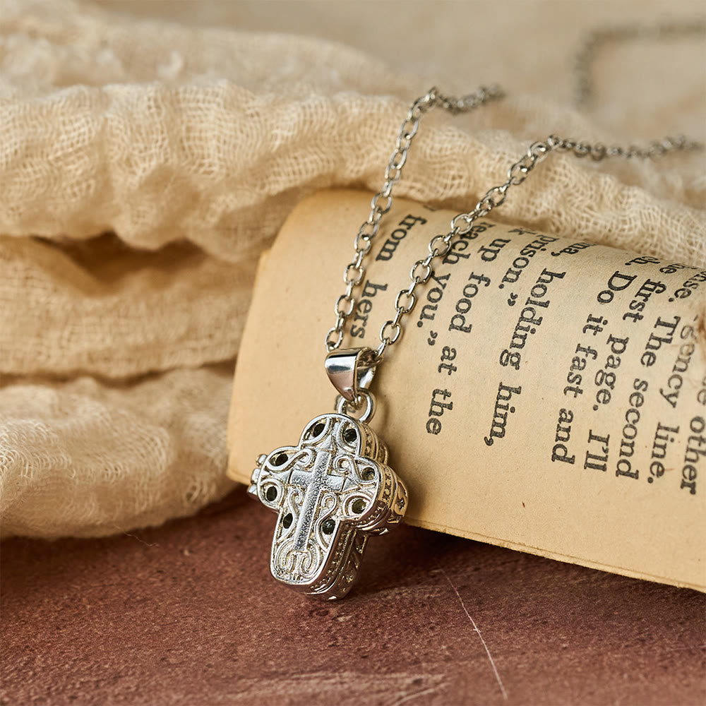 Christianartworkshop Locket Cross Necklace with Intricate Filigree: A Symbol of Sacred Secrecy & Devotion - Cross - image 0