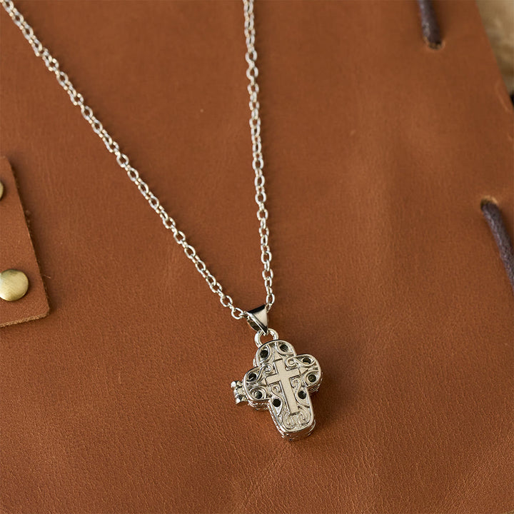 Christianartworkshop Locket Cross Necklace with Intricate Filigree: A Symbol of Sacred Secrecy & Devotion - image 2
