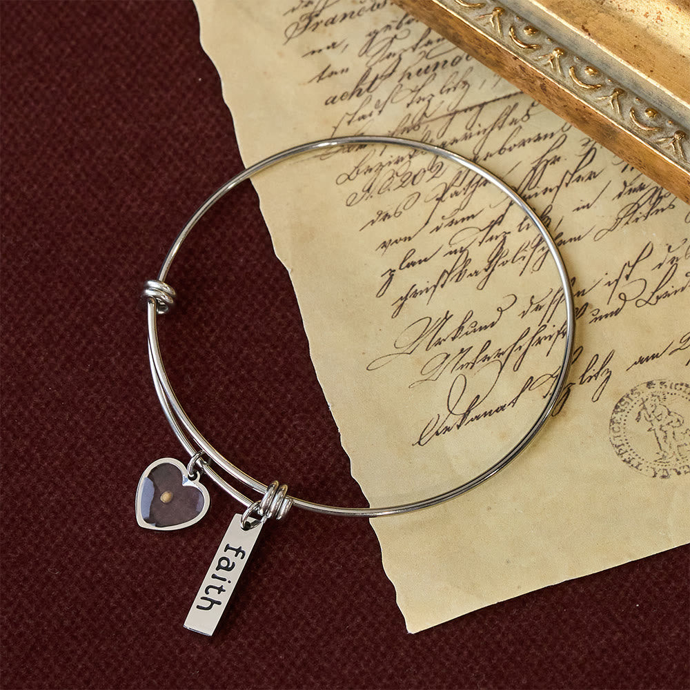 Christianartworkshop Mustard Seed Faith Bangle with Heart Charm: A Symbol of Unwavering Belief & Grace - image 5