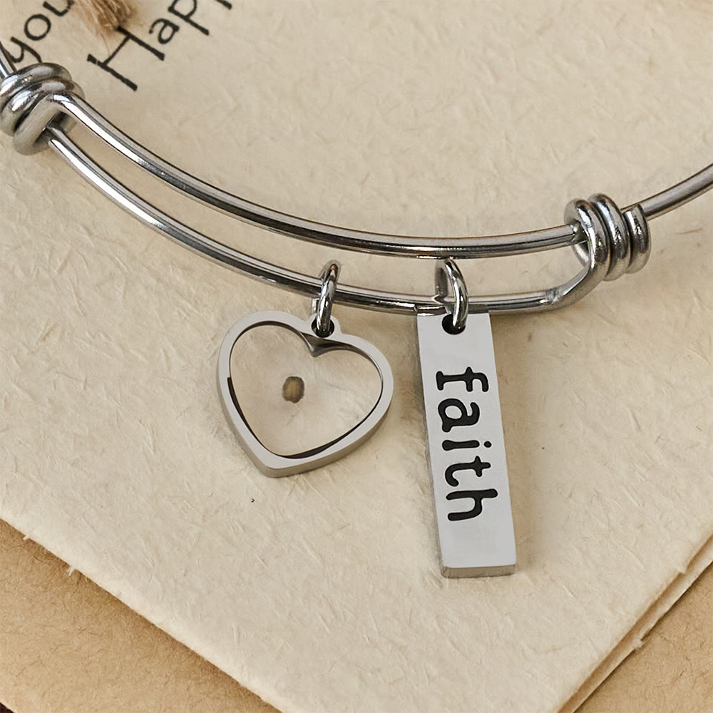 Christianartworkshop Mustard Seed Faith Bangle with Heart Charm: A Symbol of Unwavering Belief & Grace - image 6