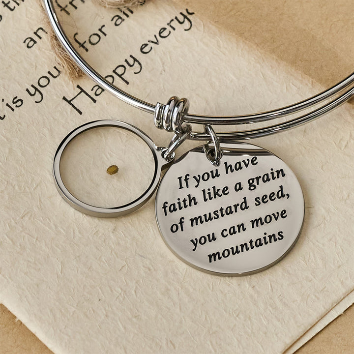 Christianartworkshop Mustard Seed Faith Bangle with Heart Charm: A Symbol of Unwavering Belief & Grace - image 3