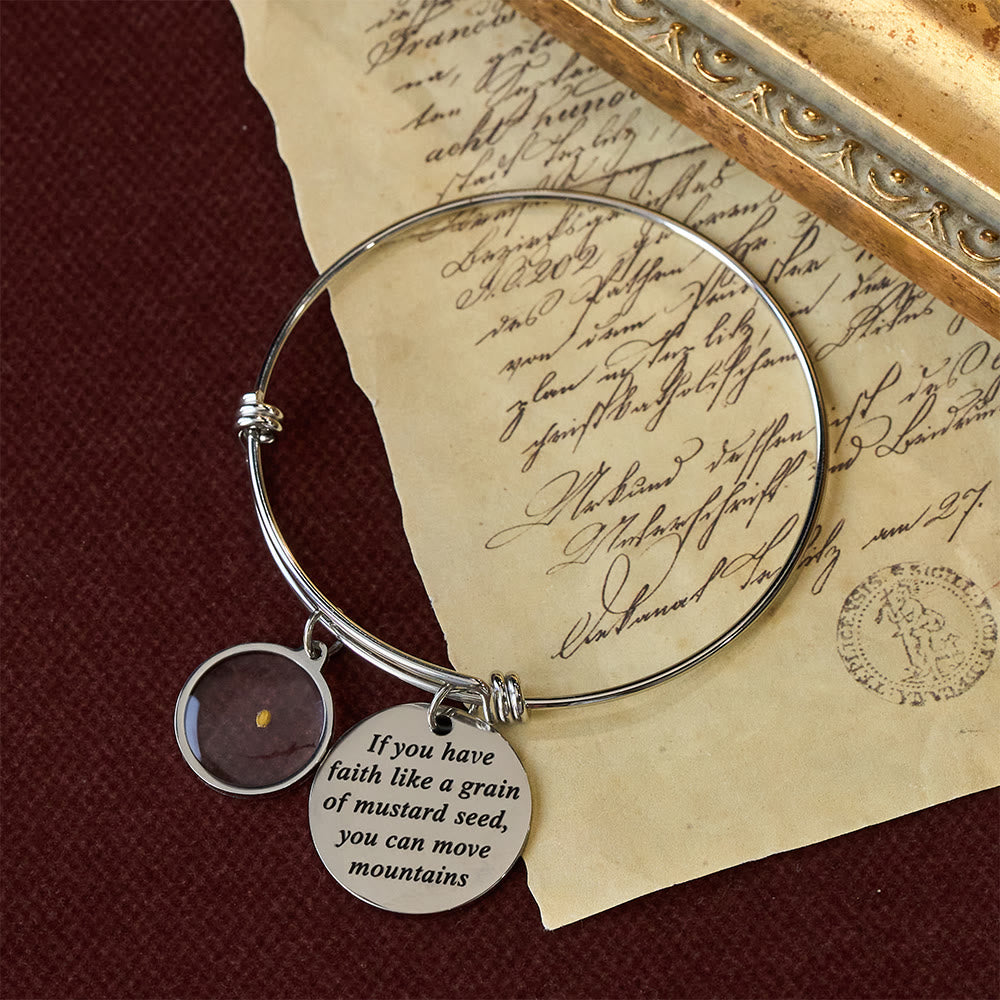 Christianartworkshop Mustard Seed Faith Bangle with Heart Charm: A Symbol of Unwavering Belief & Grace - image 2