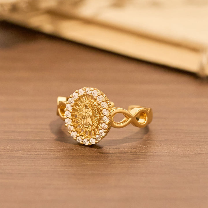 Christianartworkshop Infinity Our Lady Zircon Ring: Emblem of Unending Marian Grace - image 1