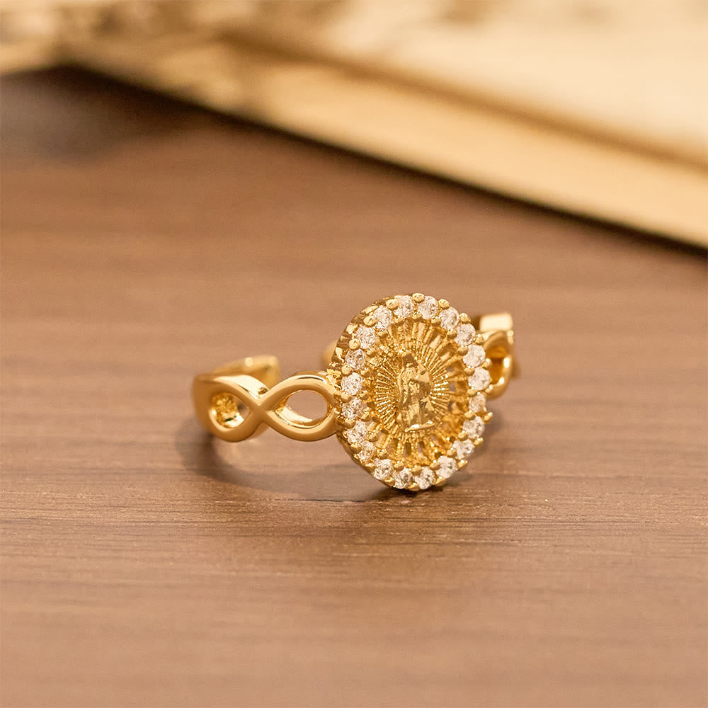 Christianartworkshop Infinity Our Lady Zircon Ring: Emblem of Unending Marian Grace - image 2