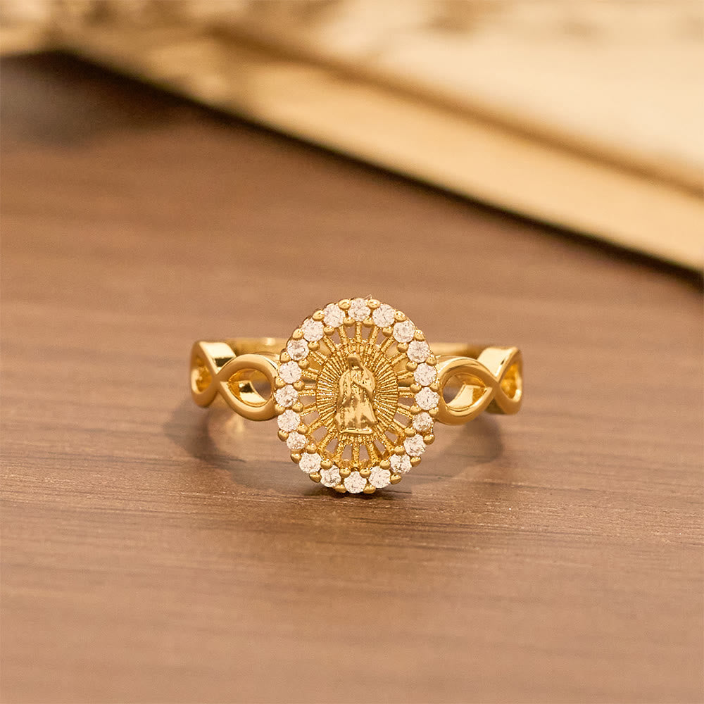 Christianartworkshop Infinity Our Lady Zircon Ring: Emblem of Unending Marian Grace - image 3