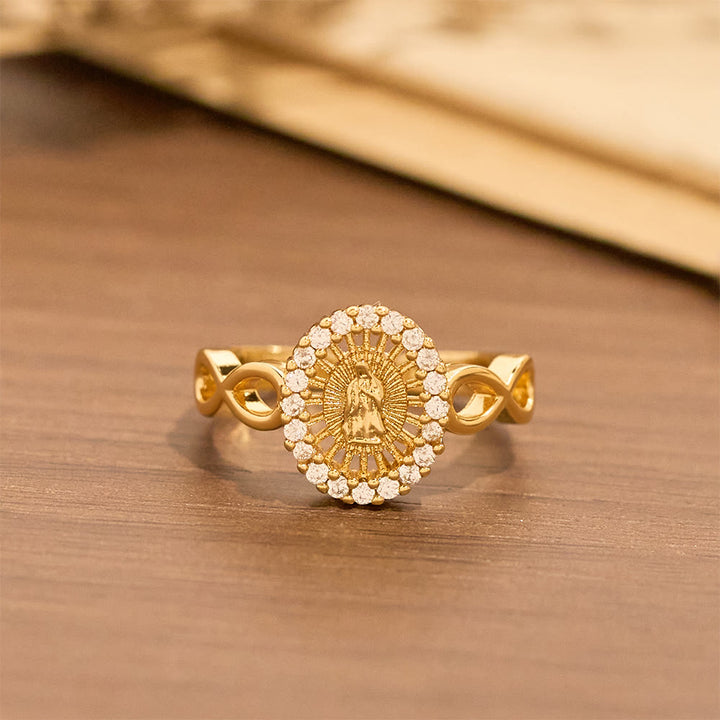 Christianartworkshop Infinity Our Lady Zircon Ring: Emblem of Unending Marian Grace - image 3