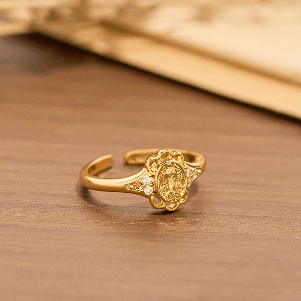 Christianartworkshop Filigree Our Lady Zircon Ring: Emblem of Marian Grace & Delicacy - image 2