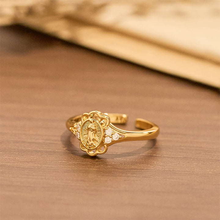 Christianartworkshop Filigree Our Lady Zircon Ring: Emblem of Marian Grace & Delicacy - image 4