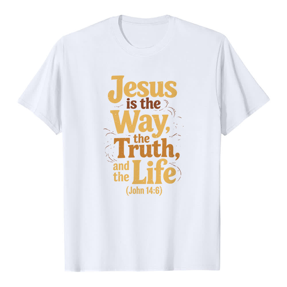 Christianartworkshop Jesus Is The Way The Truth The Life Premium T-Shirt - White - 2XL - image 6