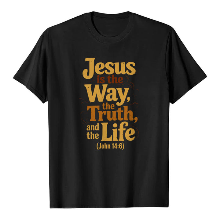 Christianartworkshop Jesus Is The Way The Truth The Life Premium T-Shirt - Black - 2XL - image 8